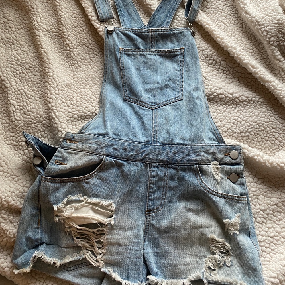 denim overall shorts
